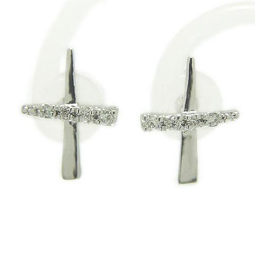 K10ホワイトゴールド イエローゴールド ピンクゴールド ピアス スタッド ダイヤ クロス 十字架 剣 ナイフ 天然石 キャッチ シリコン 両耳用 プレゼント ギフト