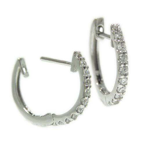 ピアス PT900プラチナ プラチナピアス フープピアス 中折れ ダイヤ ダイヤピアス エタニティー 幅広 奥行 ポスト PT 天然石 誕生石 プレゼント ギフト お勧めの画像