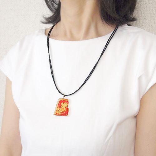 琥珀 コハク天使のインタリオ ネックレス k18