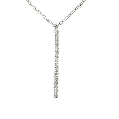 K18ホワイトゴールド/イエローゴールド/ピンクゴールド ペンダント ロング ライン ダイヤモンド レディース 天然石 誕生石 ネックレス