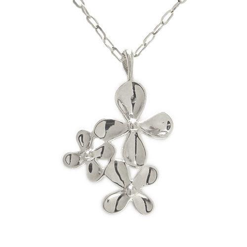 PT900プラチナ ペンダント ネックレス クローバー 四つ葉 お花 フラワー 花びら 地金 地金ペンダント スライドアジャスター 長さ調節 プレゼント ギフト 贈り物
