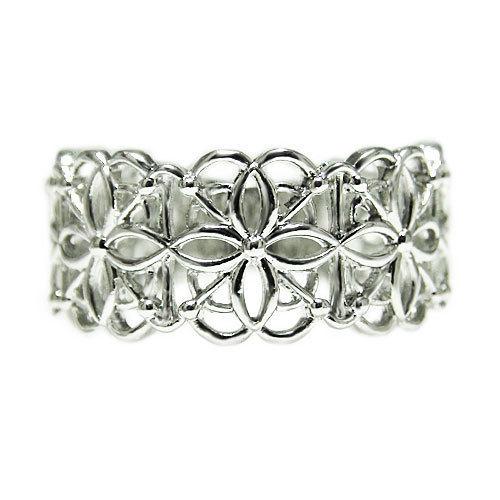 人気ブランドを プラチナ フラワー ブライダル 国産 マリッジ 結婚指輪 フラワー お花 四つ葉 クローバー 重ね付け ピンキー 人差し指 中指 太め 幅広 指輪 地金 リング Pt900プラチナ リング 人差し指 ピンキー 地金 レディースアクセサリー