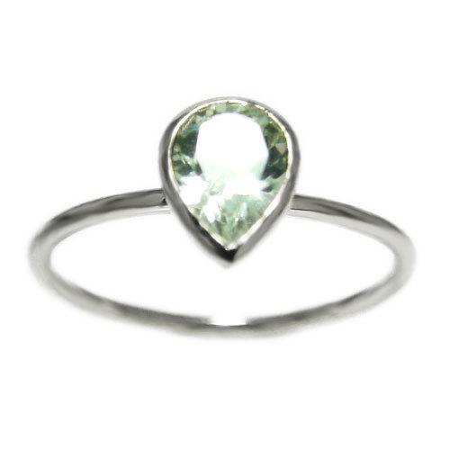 SV925シルバー リング 指輪 アクアマリン 天然石 3月誕生石 ドロップ型 ツユ型 ペアシェイプ 重ね付け 中指 人差し指 ピンキー カラーストーン 結婚指輪