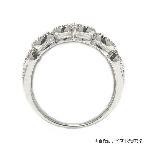 リング K10ホワイトゴールド イエローゴールド ピンクゴールド 指輪 人差し指 中指 幅広 太め ダイヤ 透かし アンティーク ミル打ち 10K 10金 天然石 結婚指輪の画像