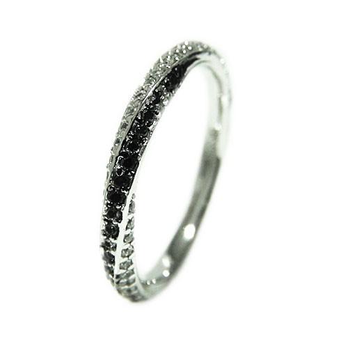 PT900プラチナ リング 指輪 ダイヤモンド ブラックダイヤ エタニティー  