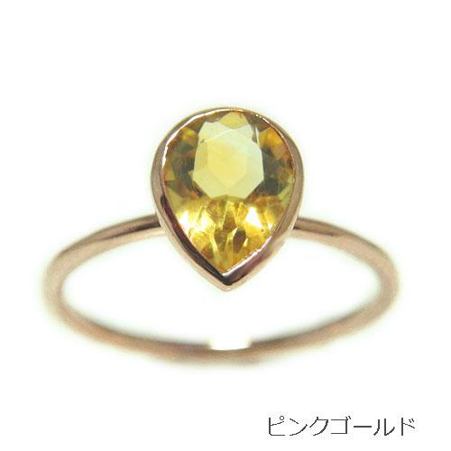 リング K10ホワイトゴールド イエローゴールド ピンクゴールド 指輪 人差し指 中指 幅広 ピンキー 重ね着け トパーズ アメジスト ペリドット ガーネ シトリンの画像
