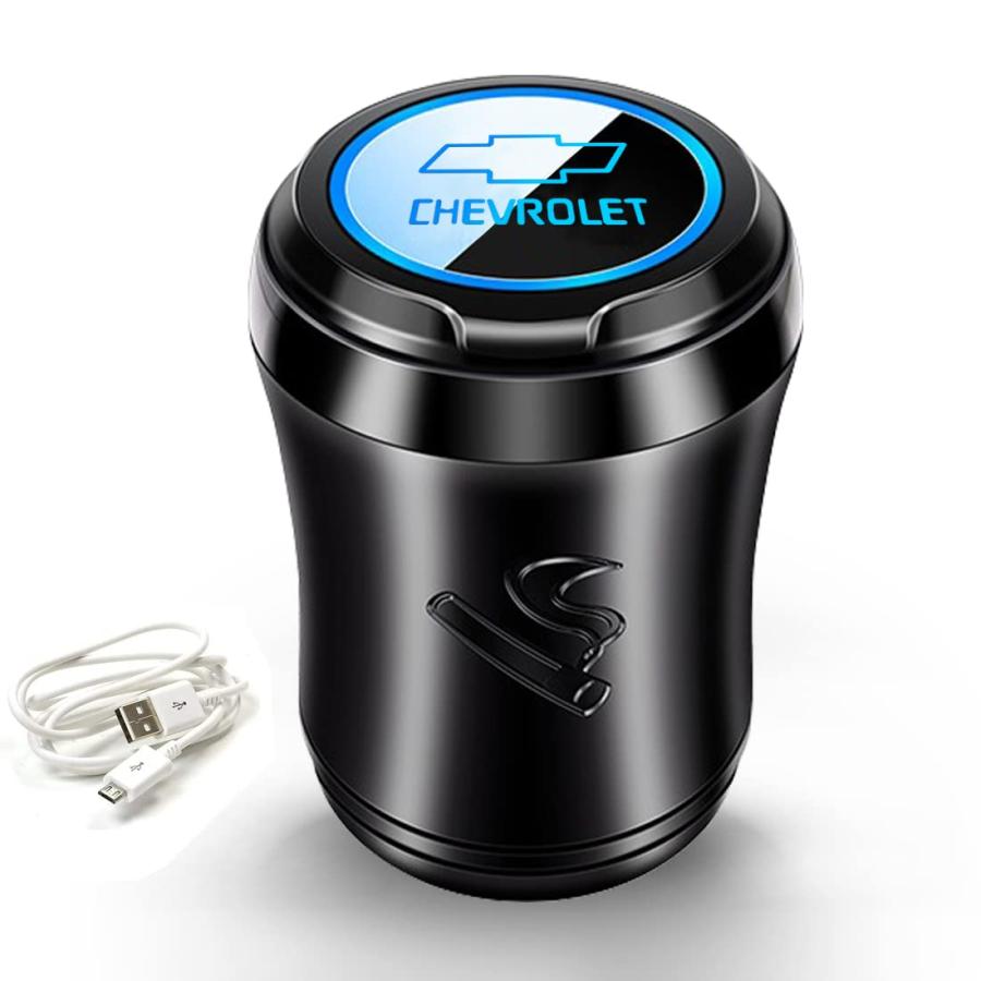シボレー 車用灰皿 ドリンクホルダー灰皿 光る灰皿 LED雰囲気ランプ