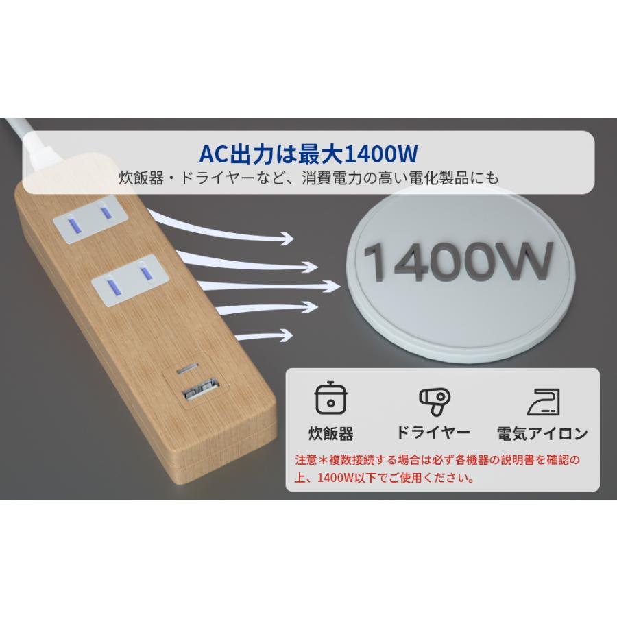 SAYBOUR USB type-C 電源タップ 延長コード 2m AC2個口 + 2USB 急速充電 USB-A PD QC 雷ガード 雷 ...