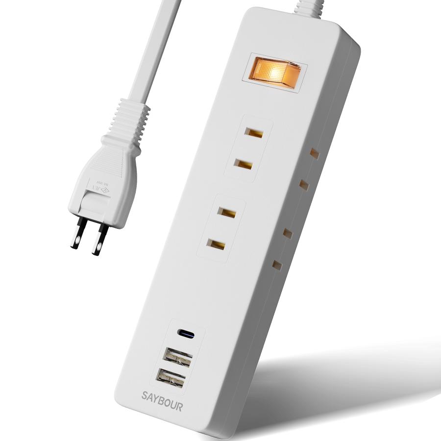 延長コード 3m 電源タップ USB Type-C コンセント テーブルタップ AC6個+3USB 急速充電 節電 省エネ 一括スイッチ 雷ガード コンパクト 海外対応 240V（Yahoo!・延長コード専門店セイバー）