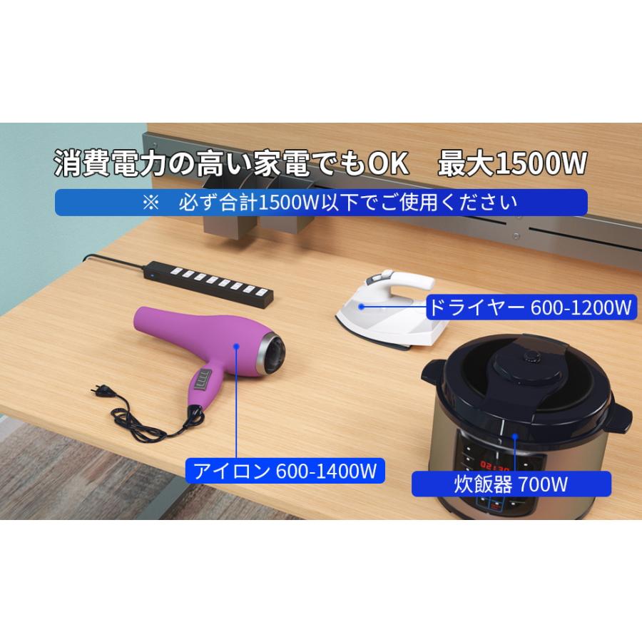 SAYBOUR コンセント マグネット 延長コード 1m 磁石 AC 8個口 電源