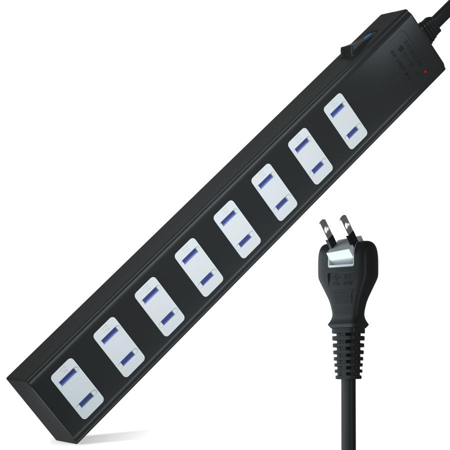 SAYBOUR コンセント マグネット 延長コード 2m 磁石 AC 8個口 電源タップ スイッチ テーブルタップ 節電 省エネ 雷 安全 雷 ...