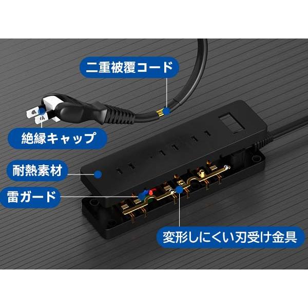 SAYBOUR 電源タップ マグネット 磁石 延長コード 2.5m 電源コード