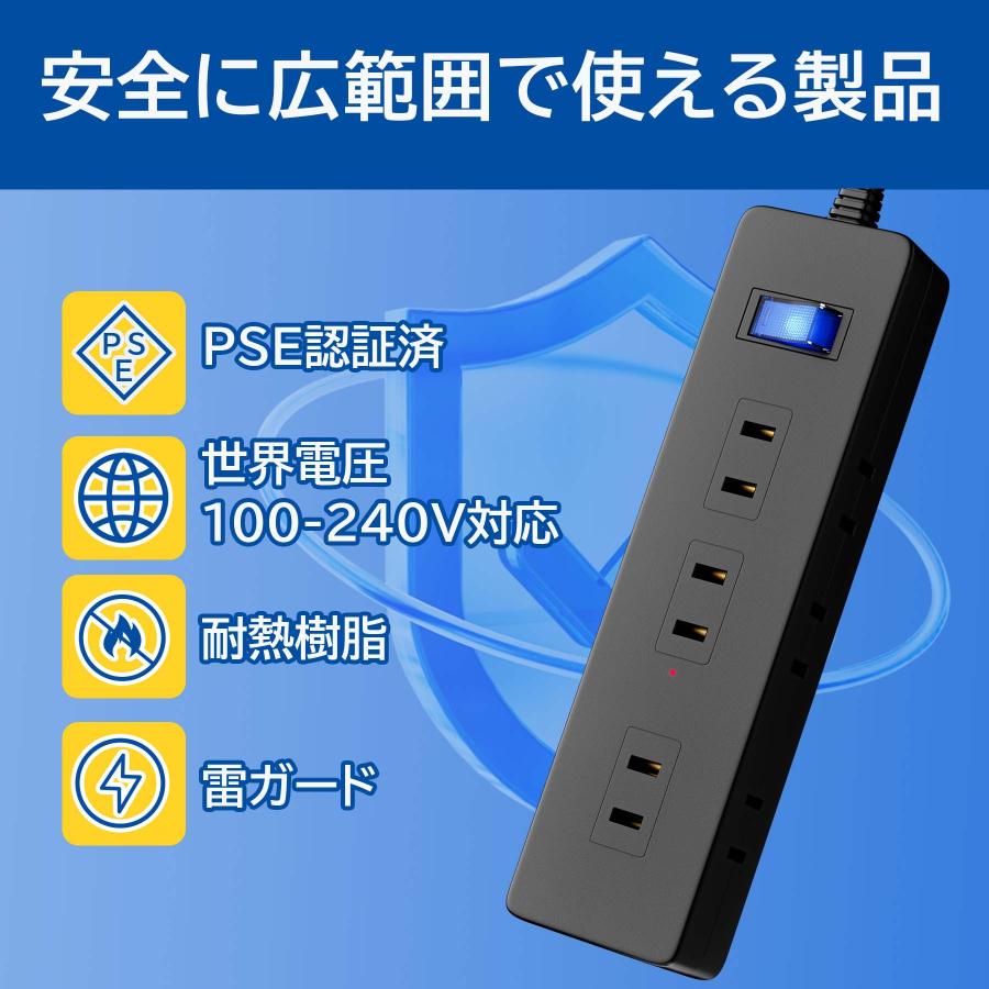 SAYBOUR 電源タップ マグネット 磁石 延長コード 2.5m 電源コード