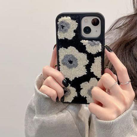 Iphoneケース 花 韓国 もこもこ ふわふわ おしゃれ 可愛い 花柄 モノトーン 黒 Iphoneカバー 携帯ケース 携帯カバー スマホケース 2407 Saymi S Yahoo 店 通販 Yahoo ショッピング