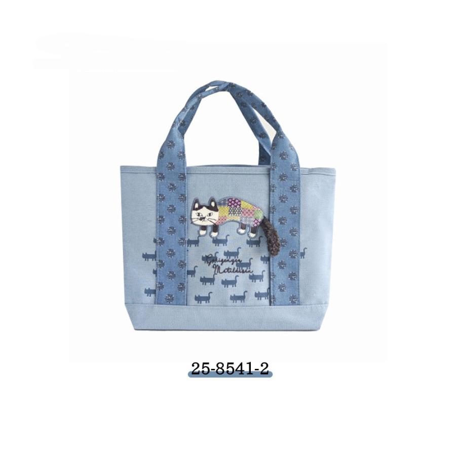 ミニトートバッグ 手提げバッグ キャンバス 大容量 ねこ刺繍 手持ち 腕掛け 多ポケット収納 型崩れしにくい 小物収納 ほつれにくい 厚手 A4書類 13インチPCの画像