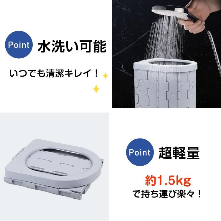 簡易トイレ 携帯トイレ 車載トイレ 12回分 折りたたみ式 便座一体型 凝固?x12 排出物袋 水洗い可能 超軽量 防災グッズ 非常用 災害 緊急時 断水 交通渋滞