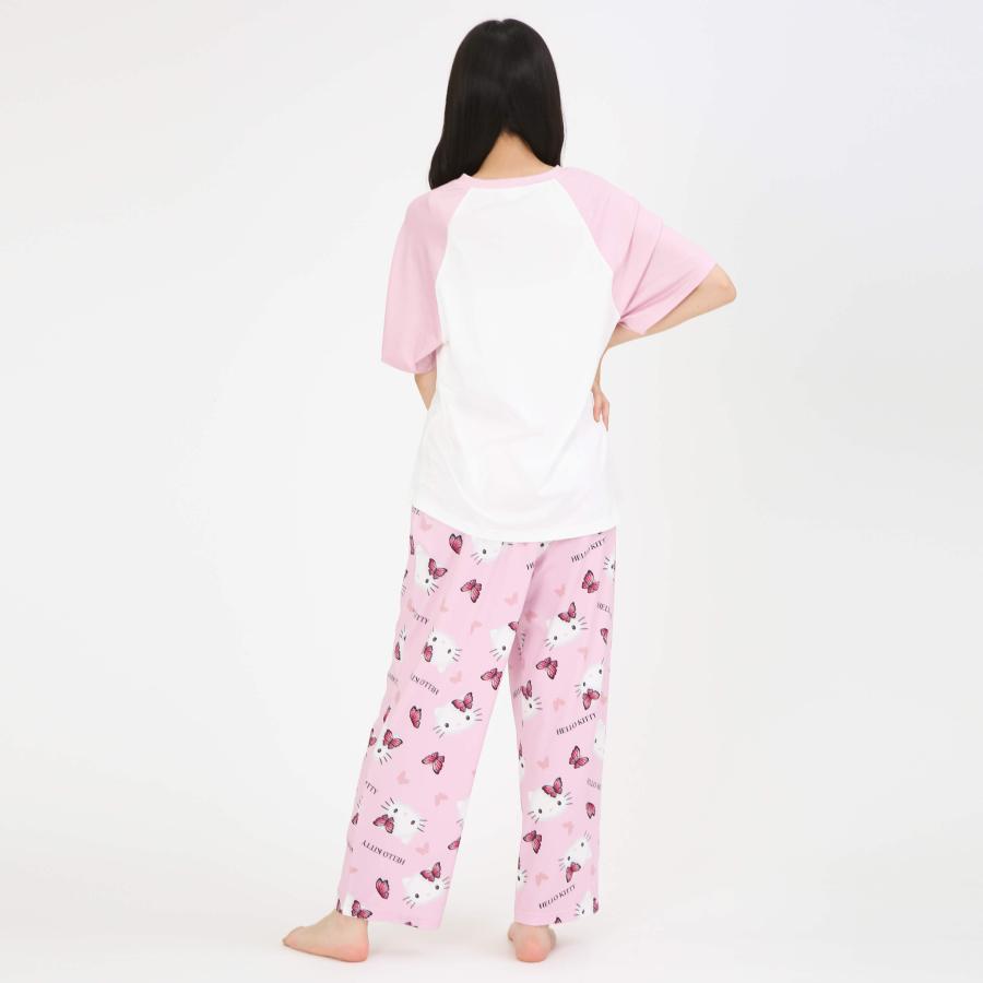 (新品) ハロキティ　レディースパジャマ　Ｍ〜Ｌ　(激レア) ハローキティ SAZAC サザック SAN-1907 Butterflyハローキティ