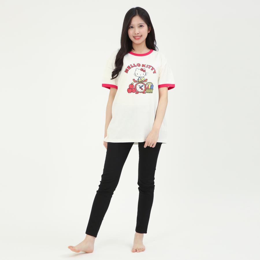 SAZAC サザック SAN-2060 レトロハローキティリンガーＴシャツ ルームウェア 部屋着 | ハローキティ | 01
