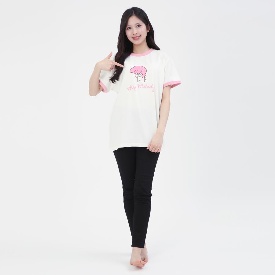 SAZAC サザック SAN-2061 しくしくマイメロディリンガーＴシャツ ルームウェア 部屋着 | マイメロディ | 01