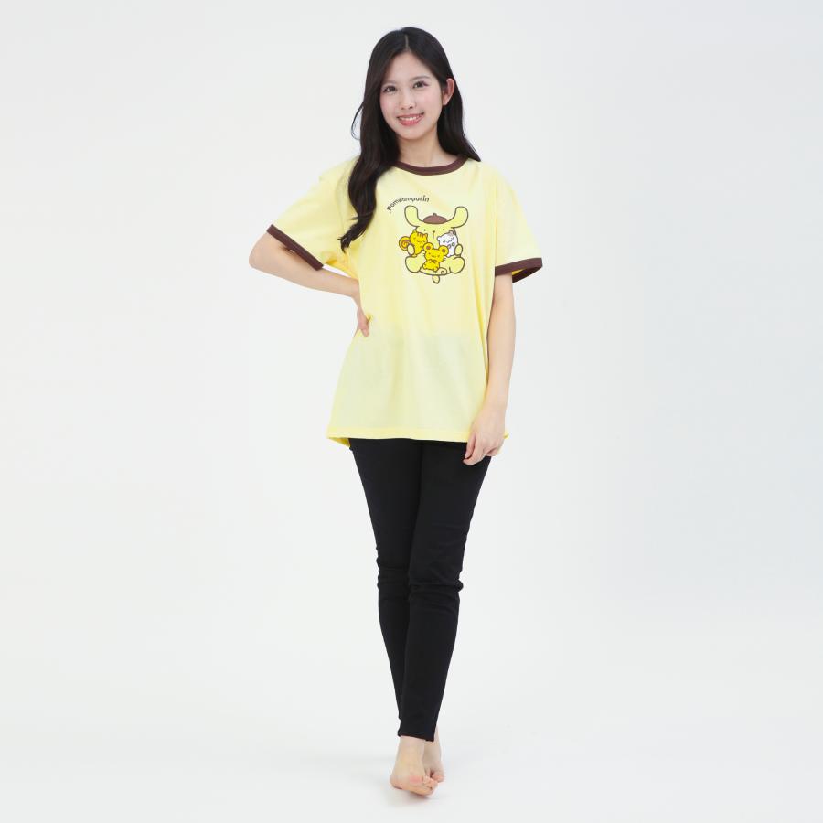 SAZAC サザック SAN-2063 むぎゅっとポムポムプリンリンガーＴシャツ ルームウェア 部屋着 | ポムポムプリン | 02