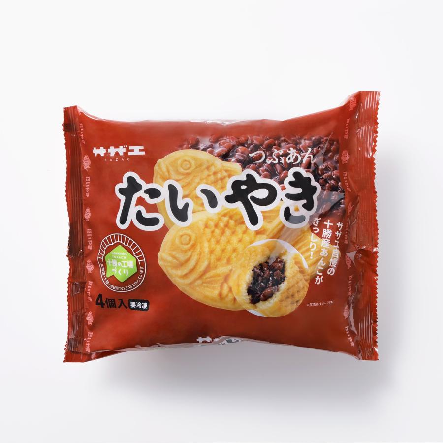 サザエ　たいやき（つぶあん）4尾入 × 16袋　　冷凍配送品　おやつ　夜食　あんこ_1