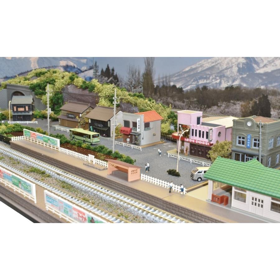 鉄道模型 ジオラマレイアウト Ｎゲージ用　複線150x65cm 昭和の風景と2線ヤード（電動ポイント化済み＆DCフィーダー付属）｜sazan33｜03