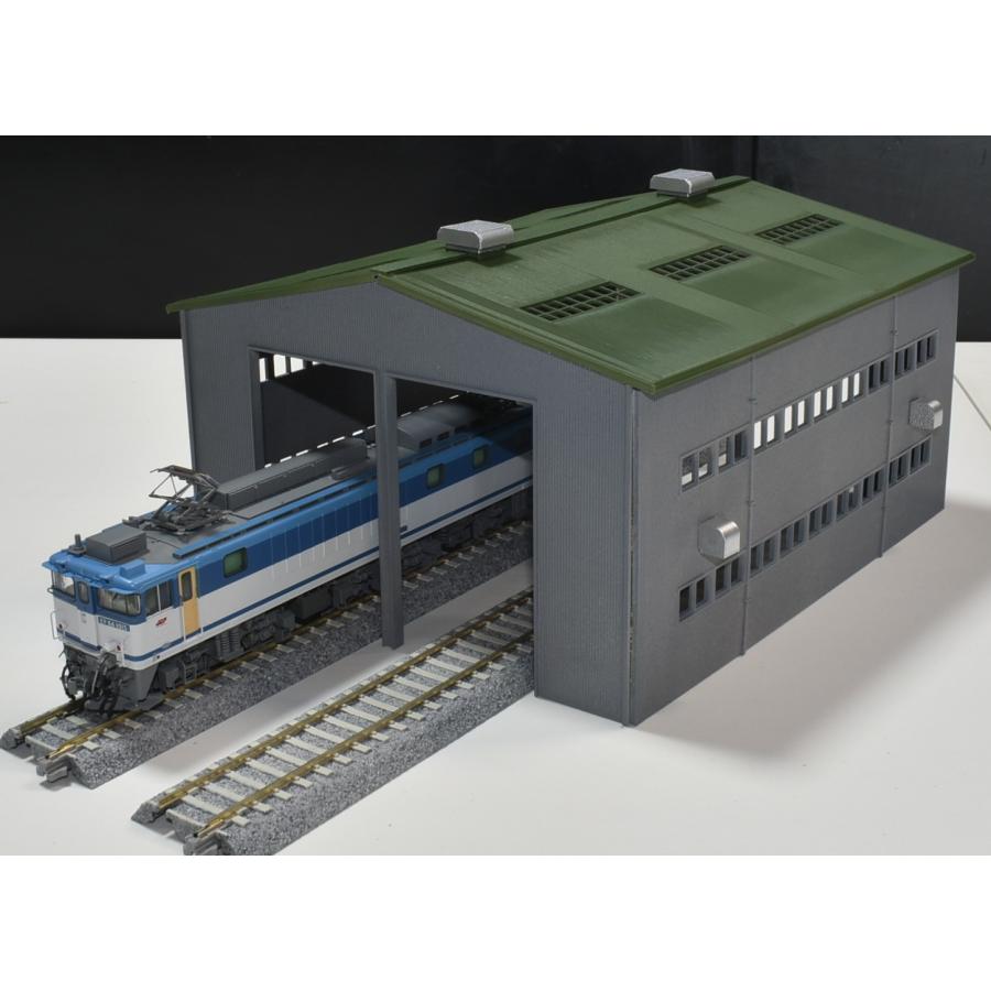 カトー 【HOゲージ】1/80 16番 HOゲージ用 電車庫(機関庫) ※塗装済み