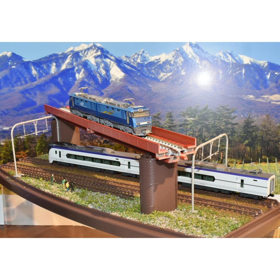鉄道模型ジオラマ展示台 ケース付 立体交差 地上複線 高架単線 34x13xh13cm Tgk004 コレクターズショップサザン 通販 Yahoo ショッピング