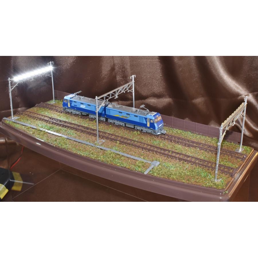 鉄道模型 ジオラマ展示台 Nゲージ用 ケース付 複線架線柱ヤード 鉄道模型 ジオラマ展示台 Nゲージ用 ケース付 複線架線柱ヤード