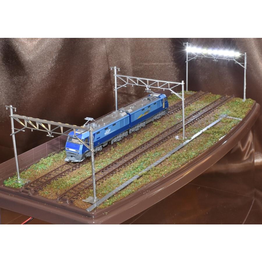 鉄道模型 ジオラマ展示台 Nゲージ用 ケース付 複線架線柱ヤード 鉄道模型 ジオラマ展示台 Nゲージ用 ケース付 複線架線柱ヤード