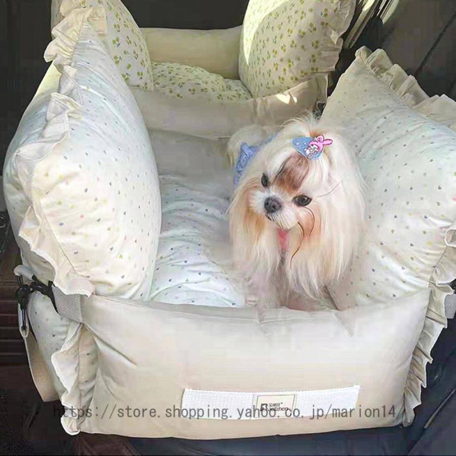 ドライブベッド ペット用 ドライブボックス 車用ペットシート 中小型犬 犬 車 車載用ソファー 飛び出し防止 車酔い防止 ペットクッション 春夏秋冬 柔らかい 