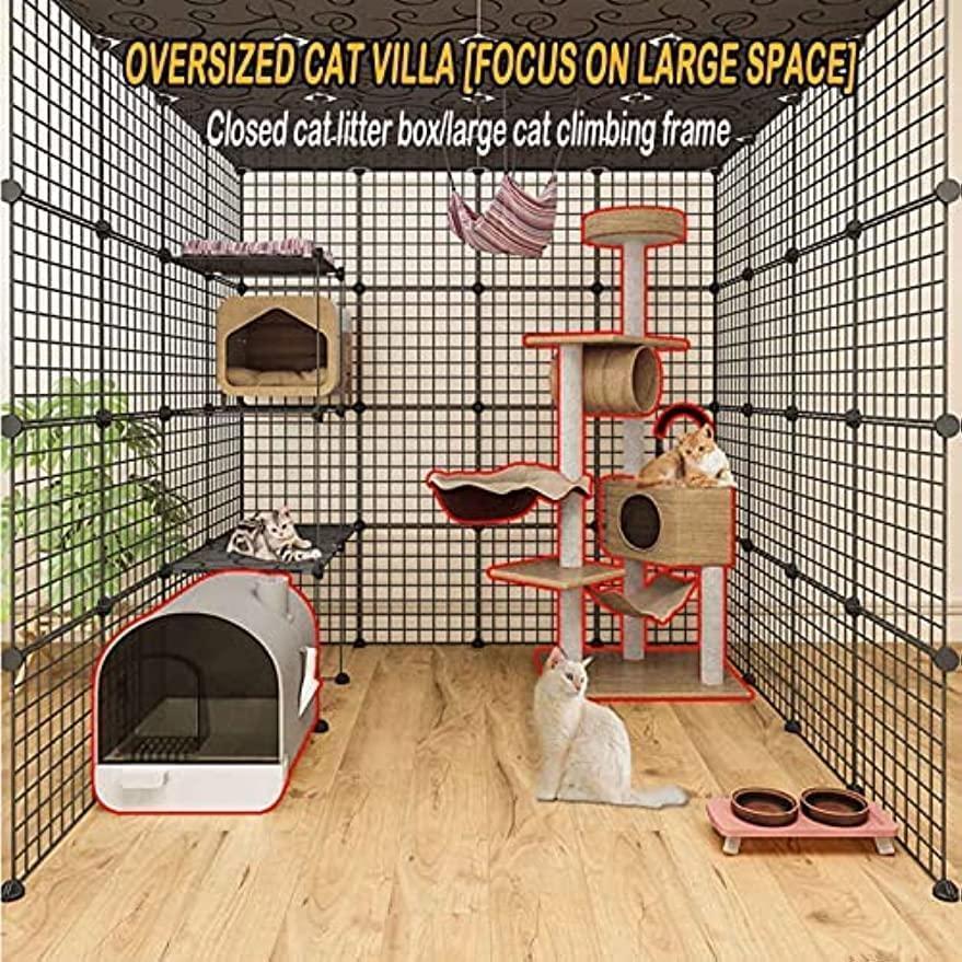 猫ケージ キャットケージ 小動物用ケージ 猫用ケージ おしゃれ 屋内 大型 多頭飼い 屋根付き 組み立て簡単 折り畳み式 猫 げーじ 子猫用ケージ 移動便利 掃除が 