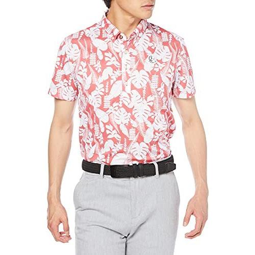 正規 激安 店 アンパスィ ゴルフシャツ ジャングルリーフ柄半袖シャツ メンズ ピンク Ll 正規品ンストア Www Superavila Com