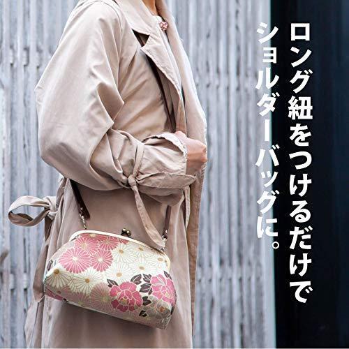 今ならほぼ即納 レトロフラワー 日本製 バッグ がま口 ２way のレン ハンドバッグ ブルー 和柄 三角型 ショルダーバッグ ポーチ Mauerfall30 Berlin