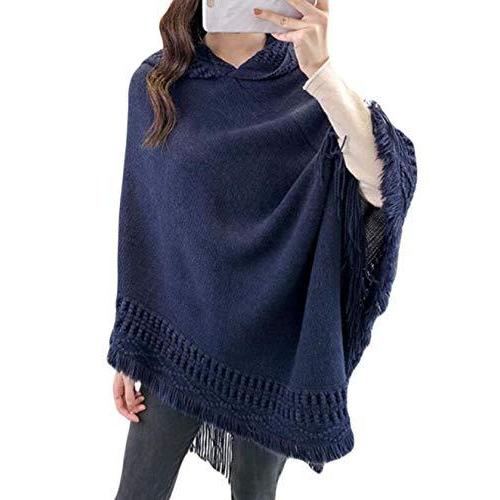 Rehoodn レディース ポンチョストール ニット カットソー フリーサイズ 暖かい レディース 秋 冬 可愛い 大判 防 レインコート レイン ウエア
