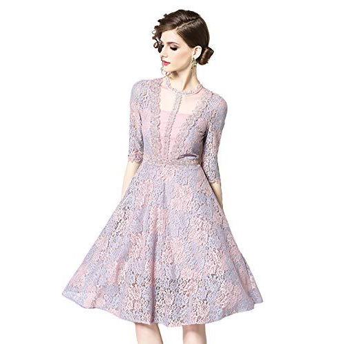 キュート 上品 レース 切替 スリムウエスト お呼ばれ 結婚式 ドレス ワンピース Ym154 M 最初の