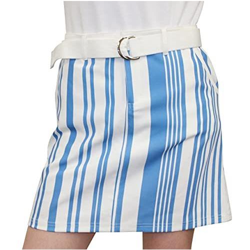 人気の店 7639 4l Blue ストレッチストライプスカート ブルー 大きいサイズ ストライプ 布帛 デルソル ゴルフ ゴルフウェア 新品開封品 Www Superavila Com