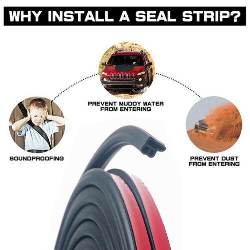 Car Door Weather strip Rubber Seal Strip Edge Trim L-Shape Anti-dust Guards 24ft