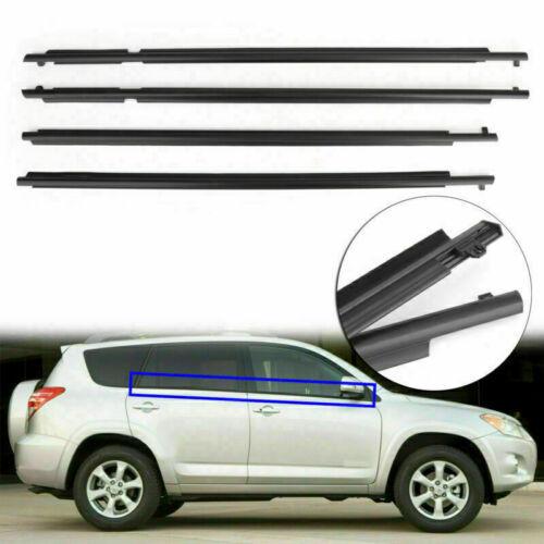 4PCS Door Auto Window Trim Moulding Belt Weatherstrip Fits Toyota RAV4 2009-2012