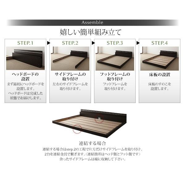 匿名！送料無料！ ベッド シングル ローベッド フロアベッド 連結 Joint Wide ジョイントワイド 日本製ボンネルコイルマットレス付き シングルベッド 【KUE1293159076】(46684円)