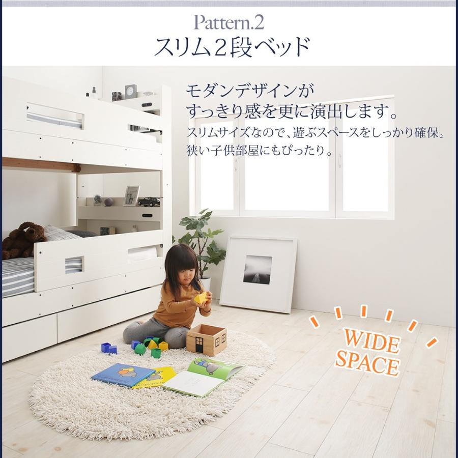 新春SALE！ スリム2段ベッド Whenwill ウェンウィル 薄型軽量ボンネルコイルマットレス付き スタンダード クイーン 【FKP1787799266】(64541円)