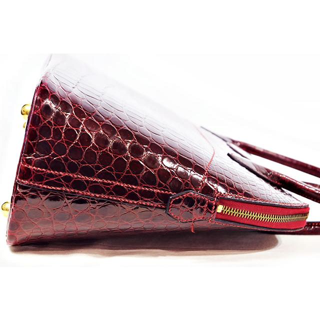 ボリード エルメス ボリード31 ボルドー クロコダイル ポロサス G金具