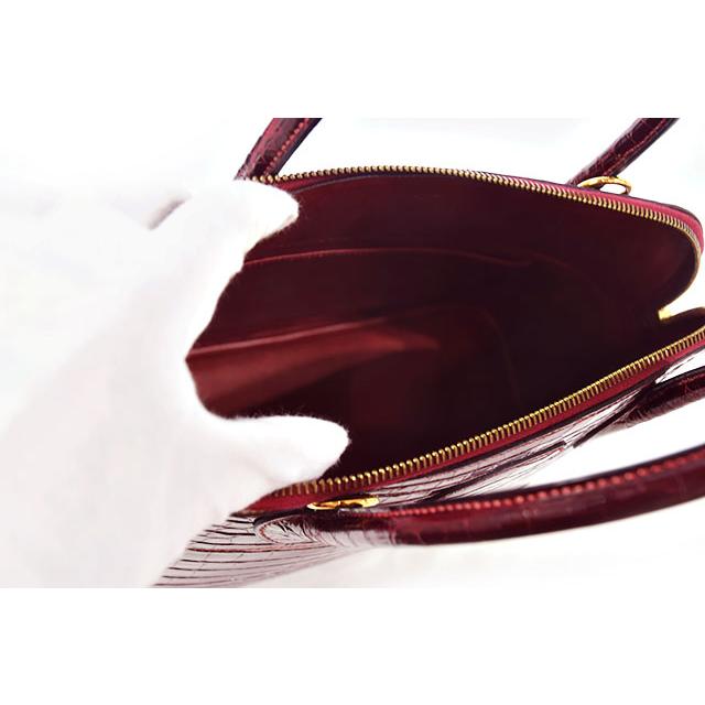 ボリード エルメス ボリード31 ボルドー クロコダイル ポロサス G金具