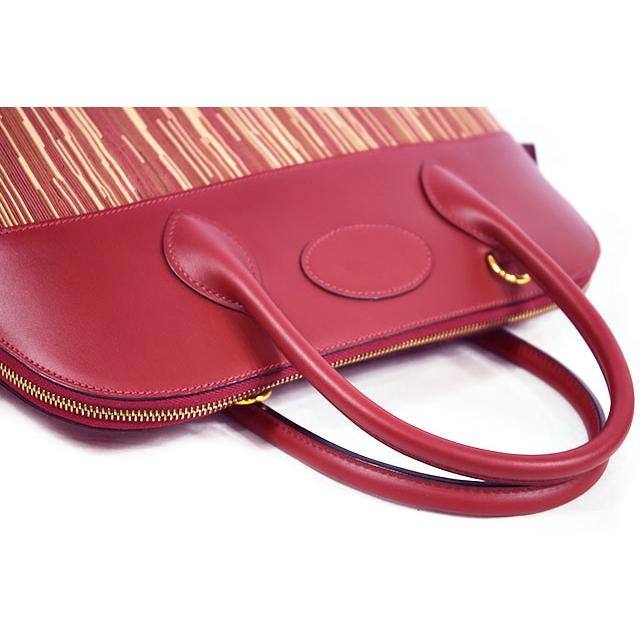 エルメス　ボリード37　ルージュアッシュ ヴィブラート　G金具　□F刻印 ショルダー無し 35 コンビ HERMES 本物 未使用 sbbt | ボリード | 05