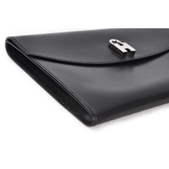 エルメス ポシェットカデナ 黒 ブラック S金具 シルバー金具 ボックス  