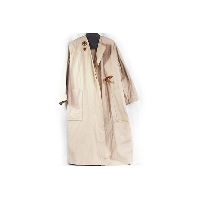HERMES エルメス アイレットクラスプ トレンチコート ベージュ 34