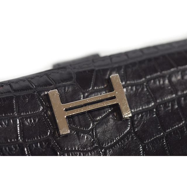 Bearn エルメス ベアン マチ無し マットクロコダイル 黒 S金具 □H刻印