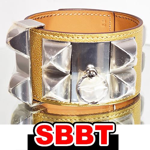 エルメス　ブレスレット　コリエドシアン　DORE　ドレ　シェーブル　Ｓ金具 メタリックゴールド HERMES ブレス バングル 本物 未使用 sbbt | HERMES
