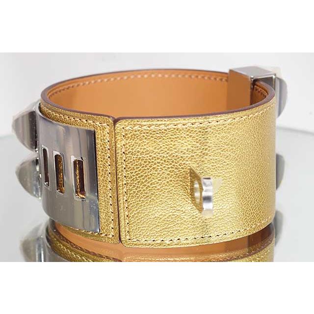 エルメス　ブレスレット　コリエドシアン　DORE　ドレ　シェーブル　Ｓ金具 メタリックゴールド HERMES ブレス バングル 本物 未使用 sbbt | HERMES | 03