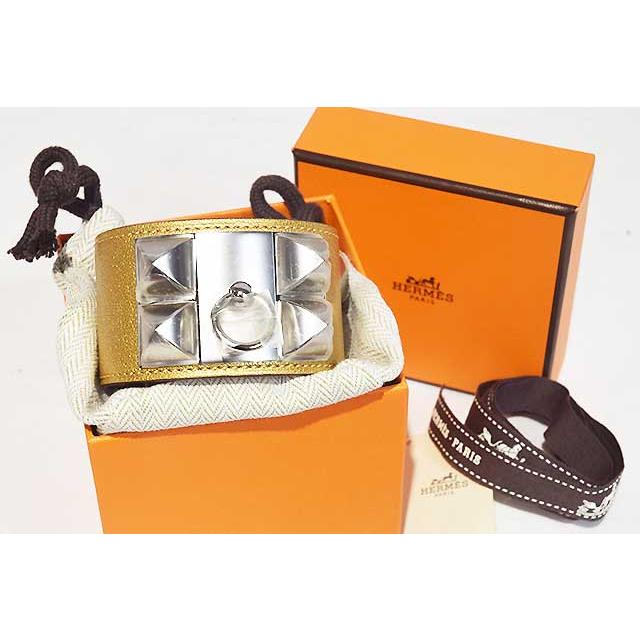 エルメス　ブレスレット　コリエドシアン　DORE　ドレ　シェーブル　Ｓ金具 メタリックゴールド HERMES ブレス バングル 本物 未使用 sbbt | HERMES | 09